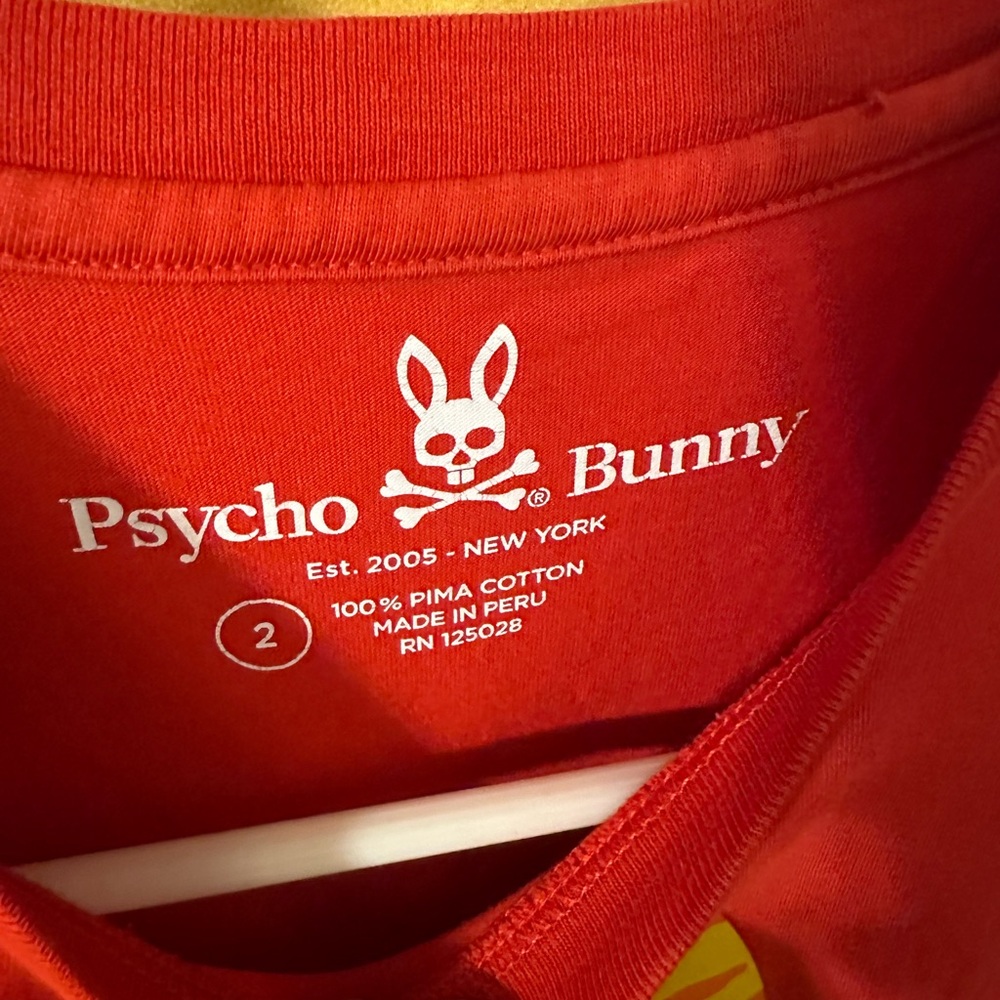 Psycho Bunny Red and Orange Short Sleeve Tee - Picture 4 of 4